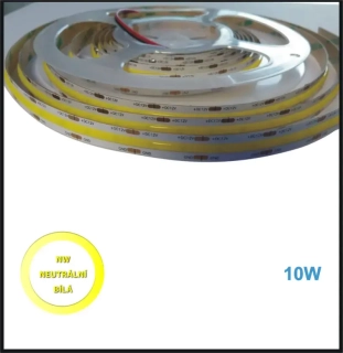 LED PÁSEK 12V, 10W, COB DENNÍ BÍLÁ- PROFI