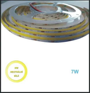 LED PÁSEK 12V, 7W, COB, DENNÍ BÍLÁ- PROFI